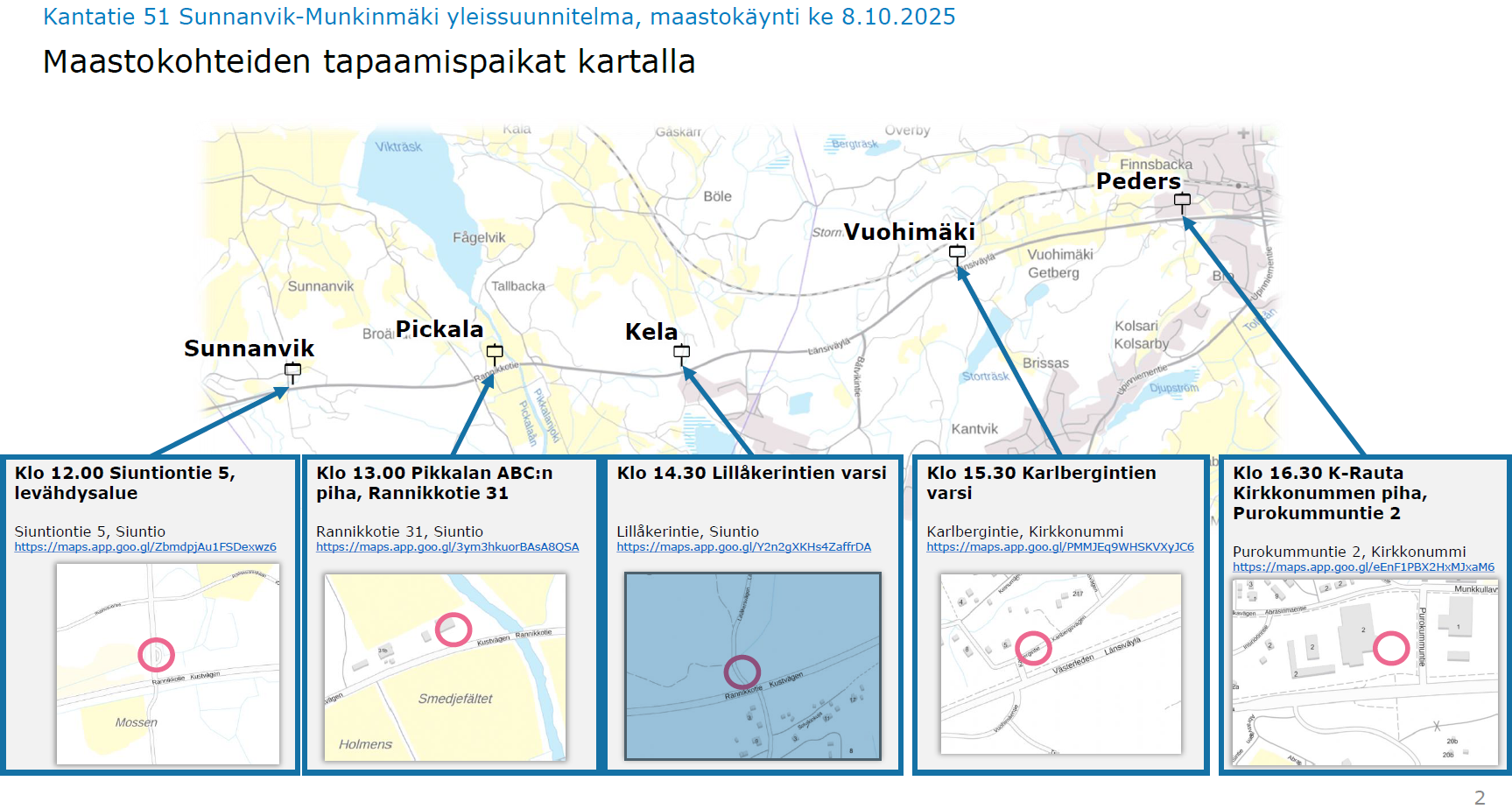 Kt 51 parantaminen välillä Sunnanvik-Munkinmäki - Maastopäivä